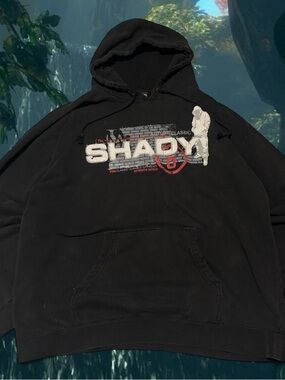 VTG Shady Ltd Hoodie XL Black Graphic Pullover Distressed Hoodie Rap Eminem